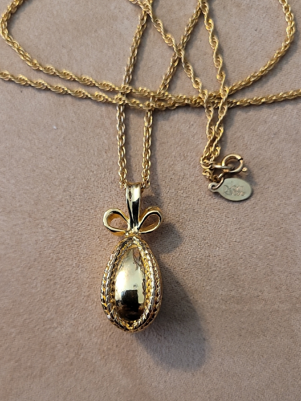 Necklace Signed Joan Rivers Heavy Gold Electroplate 30" Chain